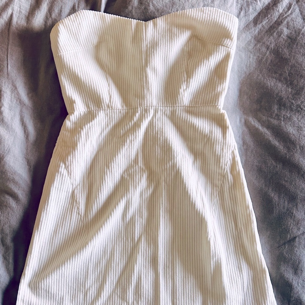 Rachel Comey white light corduroy strapless dress